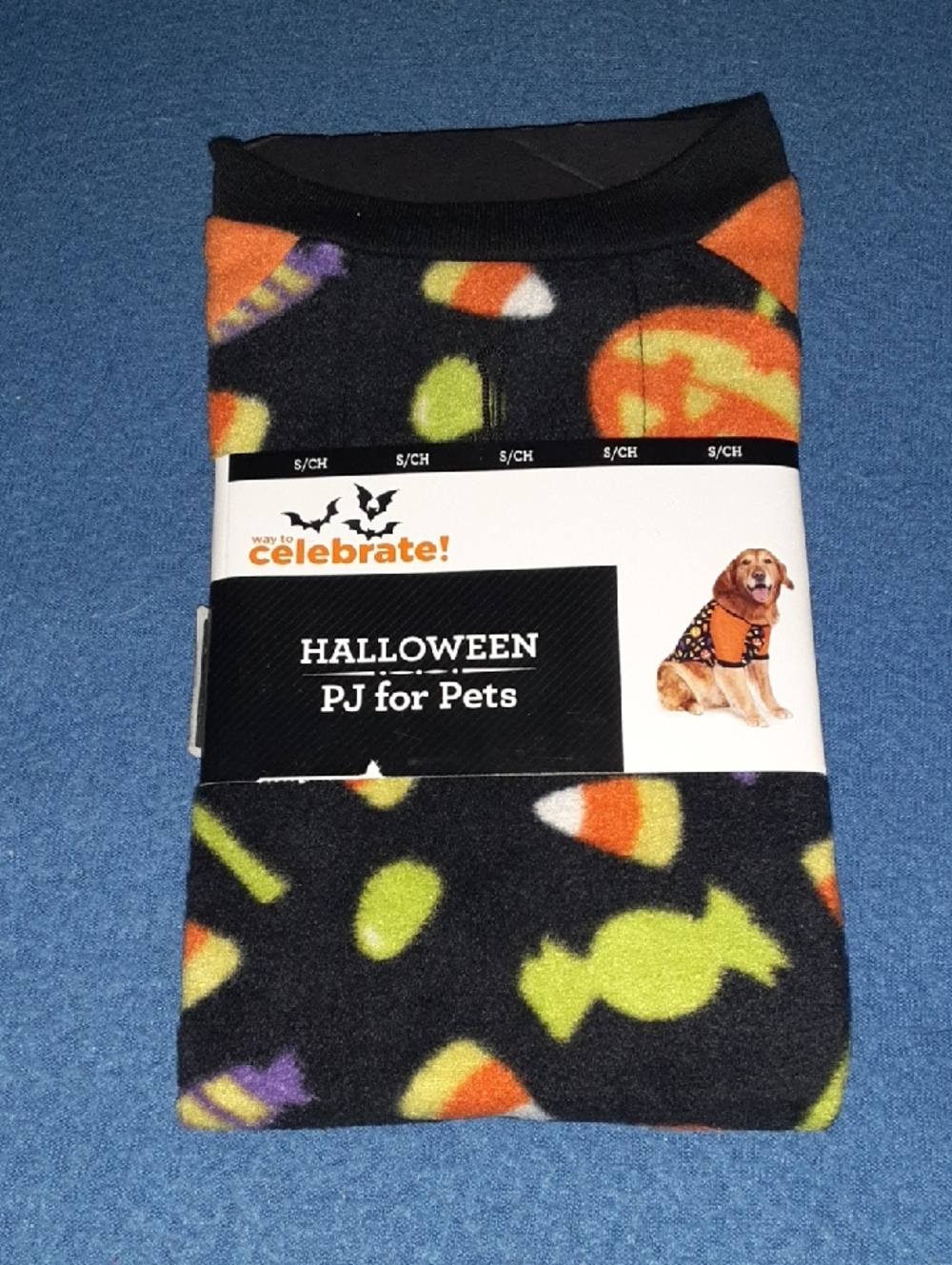 wonder nation Halloween Pet Pajamas in Black, Orange, Yellow & Green Candy Print